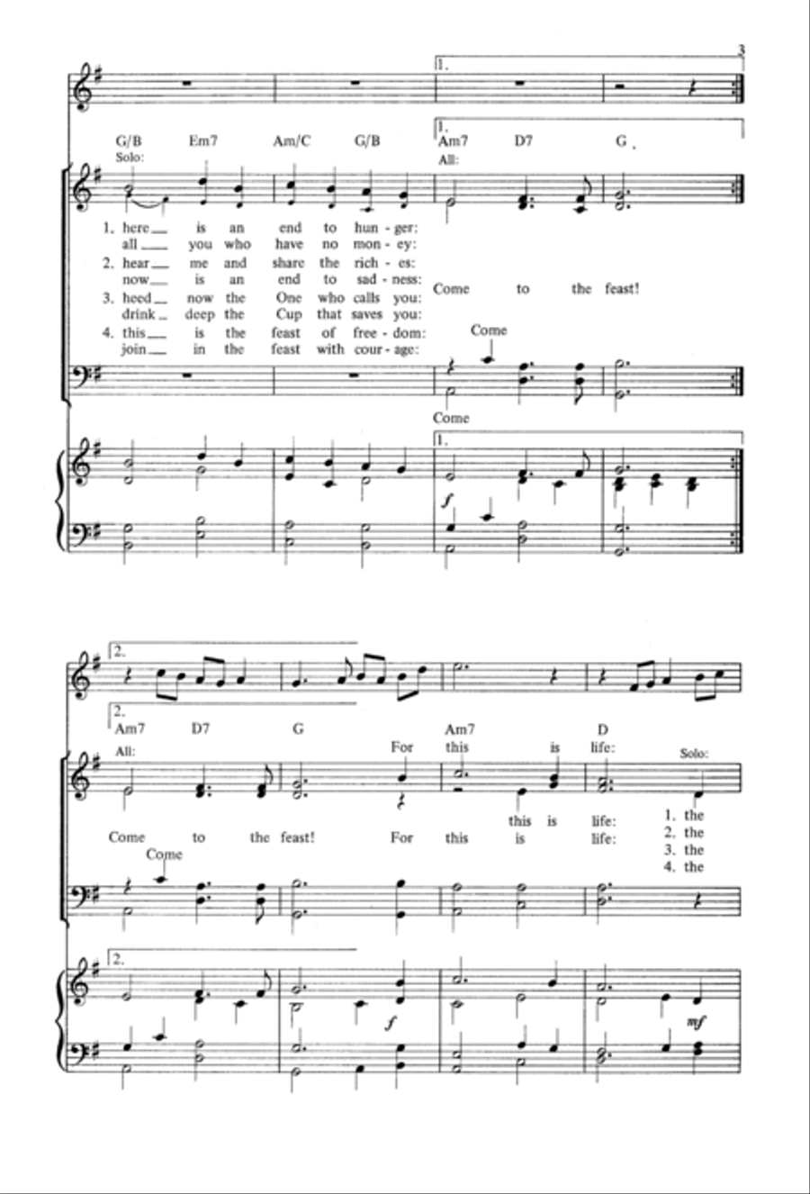 Come to the Feast Come to the Feast 4-Part scores gallery preview page 3