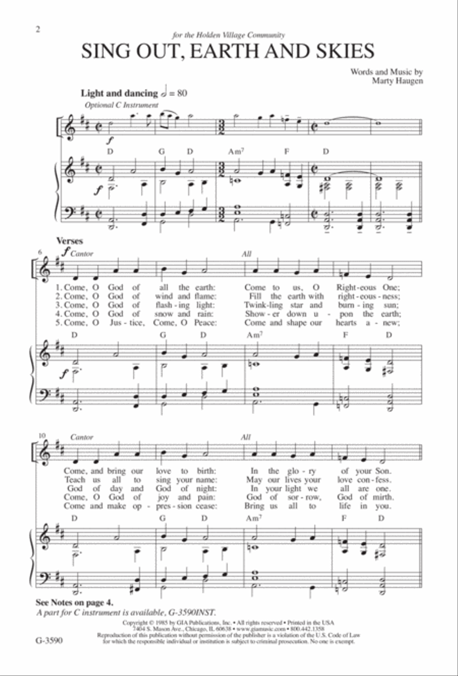 Sing Out, Earth and Skies SAT scores gallery preview page 2