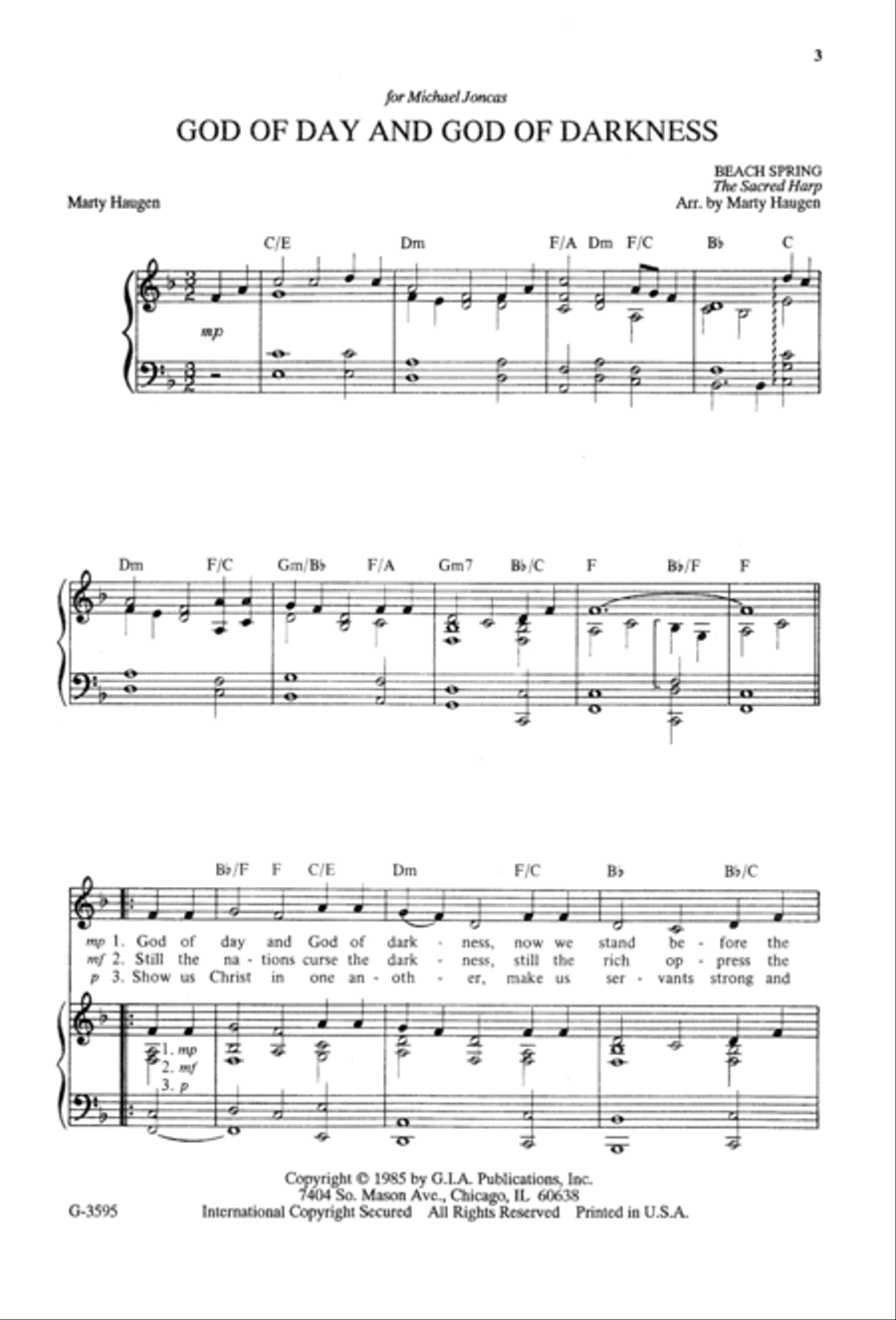 God of Day and God of Darkness | Download Edition Unison Choir scores gallery preview page 3