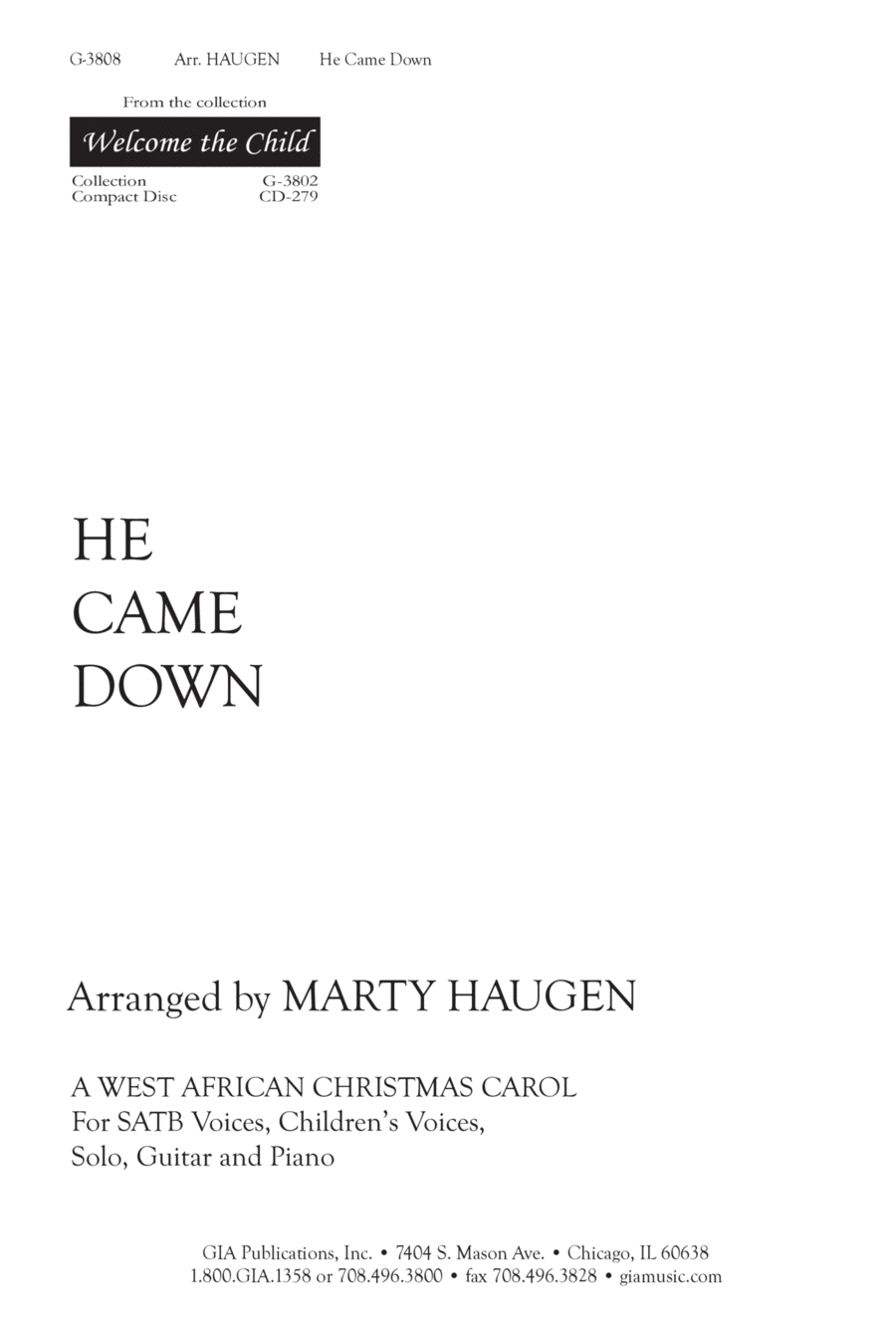 He Came Down He Came Down 4-Part scores gallery preview page 1