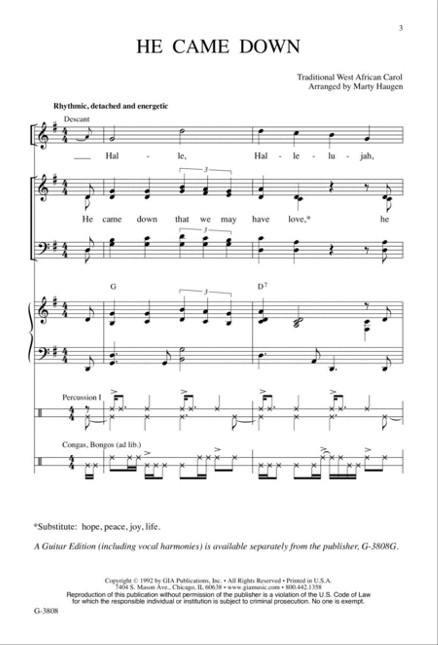 He Came Down He Came Down 4-Part scores gallery preview page 3
