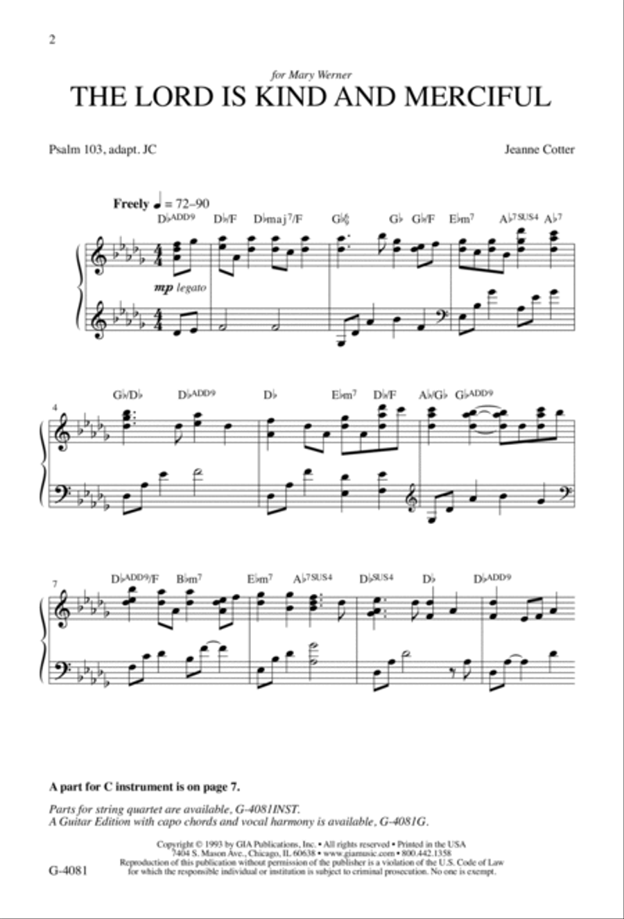 The Lord Is Kind and Merciful 4-Part scores gallery preview page 2