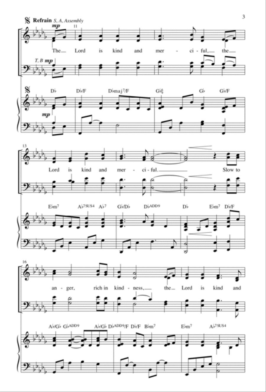 The Lord Is Kind and Merciful 4-Part scores gallery preview page 3