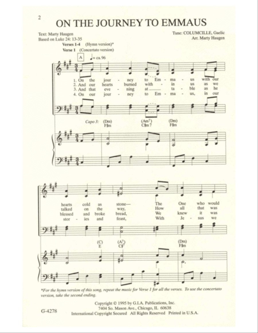 On the Journey to Emmaus On the Journey to Emmaus 4-Part scores gallery preview page 2