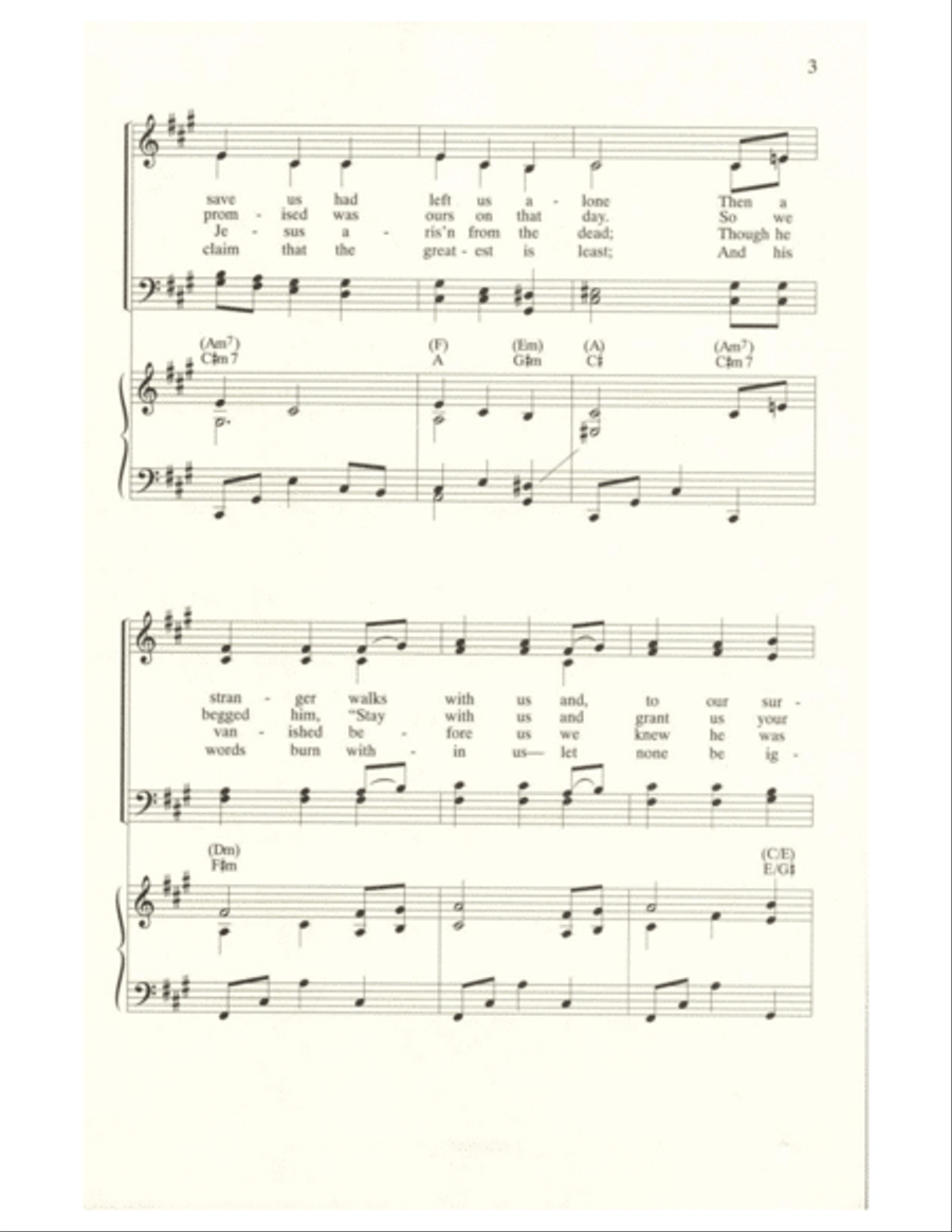 On the Journey to Emmaus On the Journey to Emmaus 4-Part scores gallery preview page 3