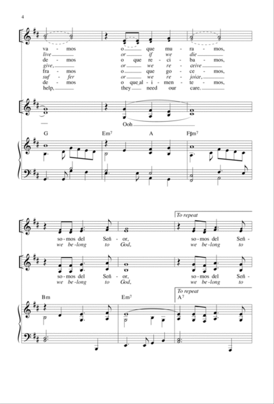 Pues Si Vivimos | Download Edition 3-Part scores gallery preview page 4