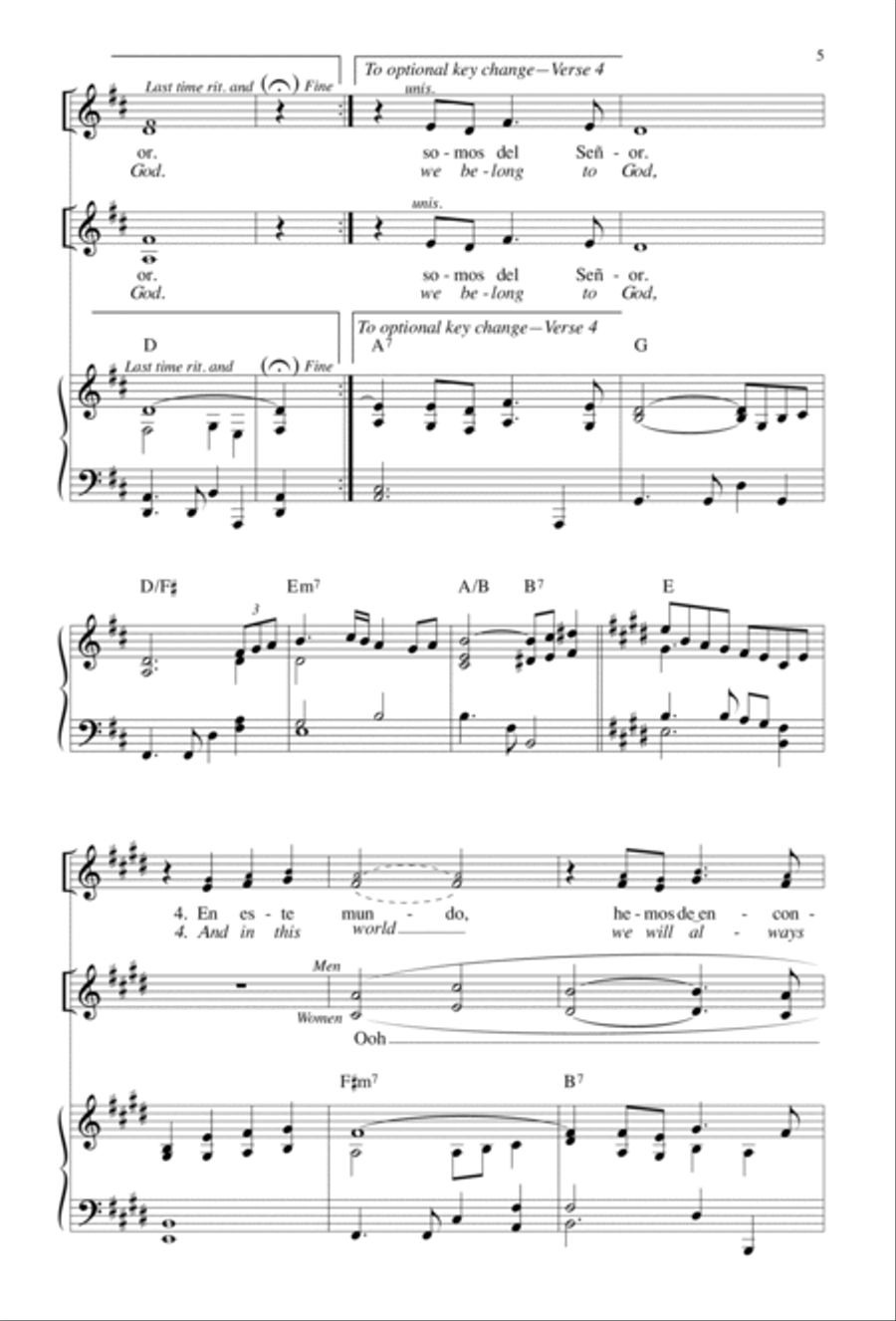 Pues Si Vivimos | Download Edition 3-Part scores gallery preview page 5