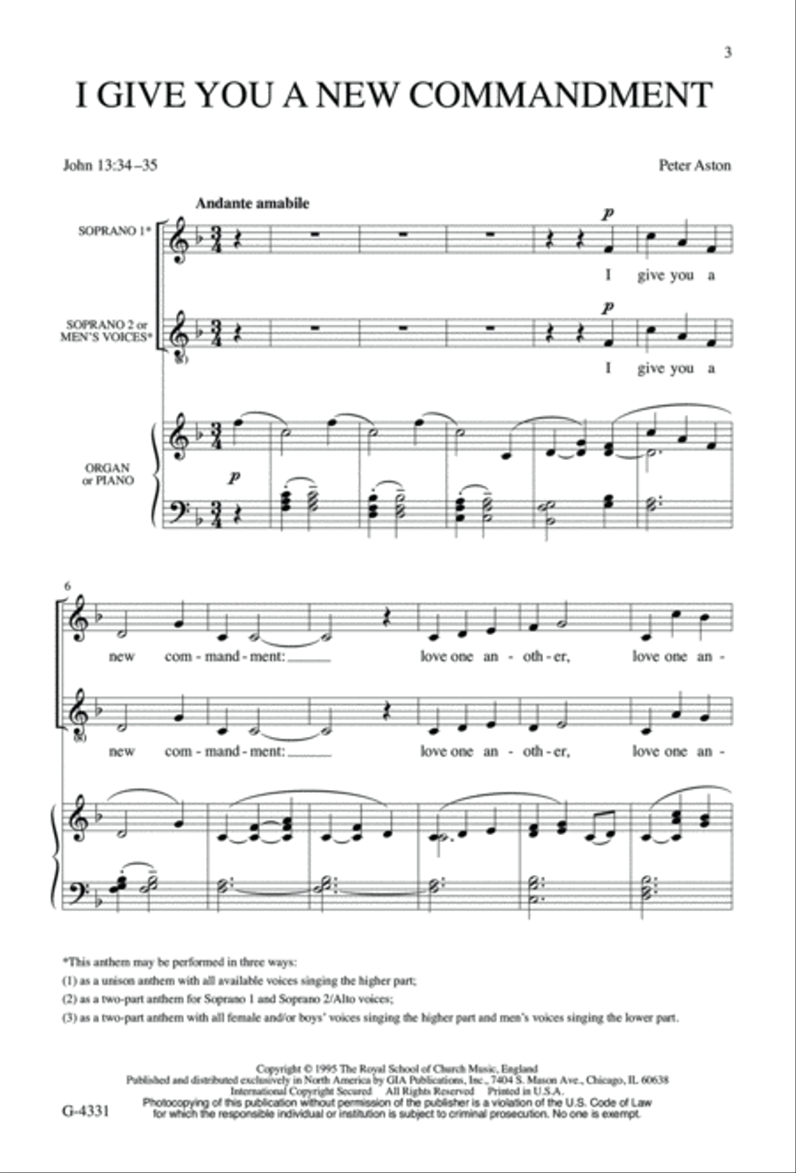 I Give You a New Commandment 2-Part scores gallery preview page 3