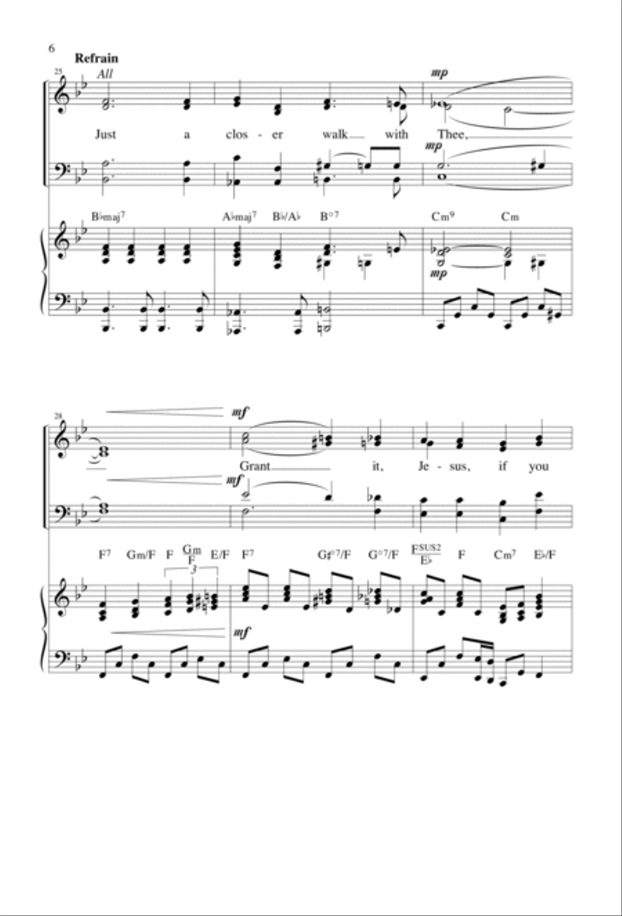 Just a Closer Walk with Thee | Download Edition 4-Part scores gallery preview page 4