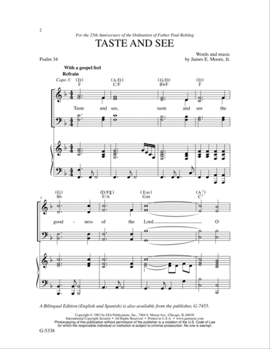 Taste and See Taste and See 4-Part scores gallery preview page 2