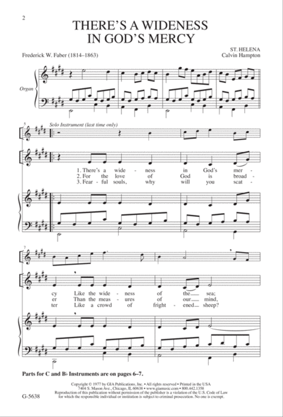 There's a Wideness in God's Mercy | Download Edition Unison Choir scores gallery preview page 2