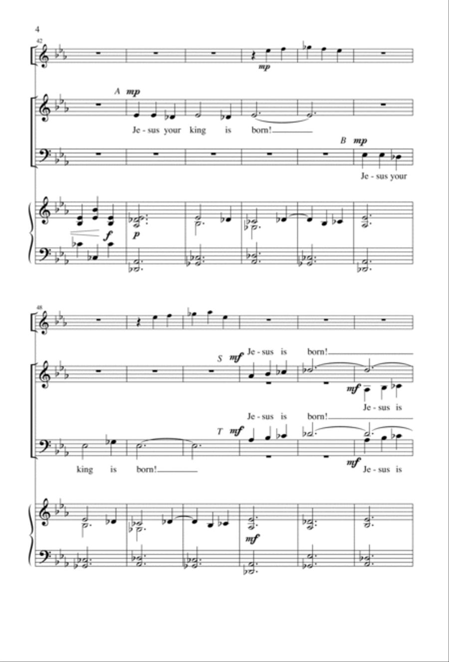 'Twas in the Moon of Wintertime 4-Part scores gallery preview page 3