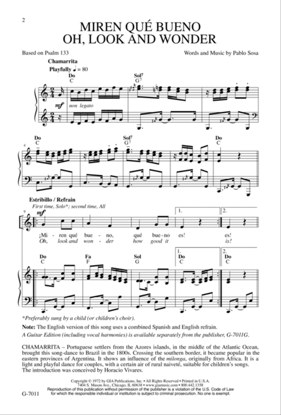 Miren qué bueno / Oh, Look and Wonder 3-Part scores gallery preview page 2