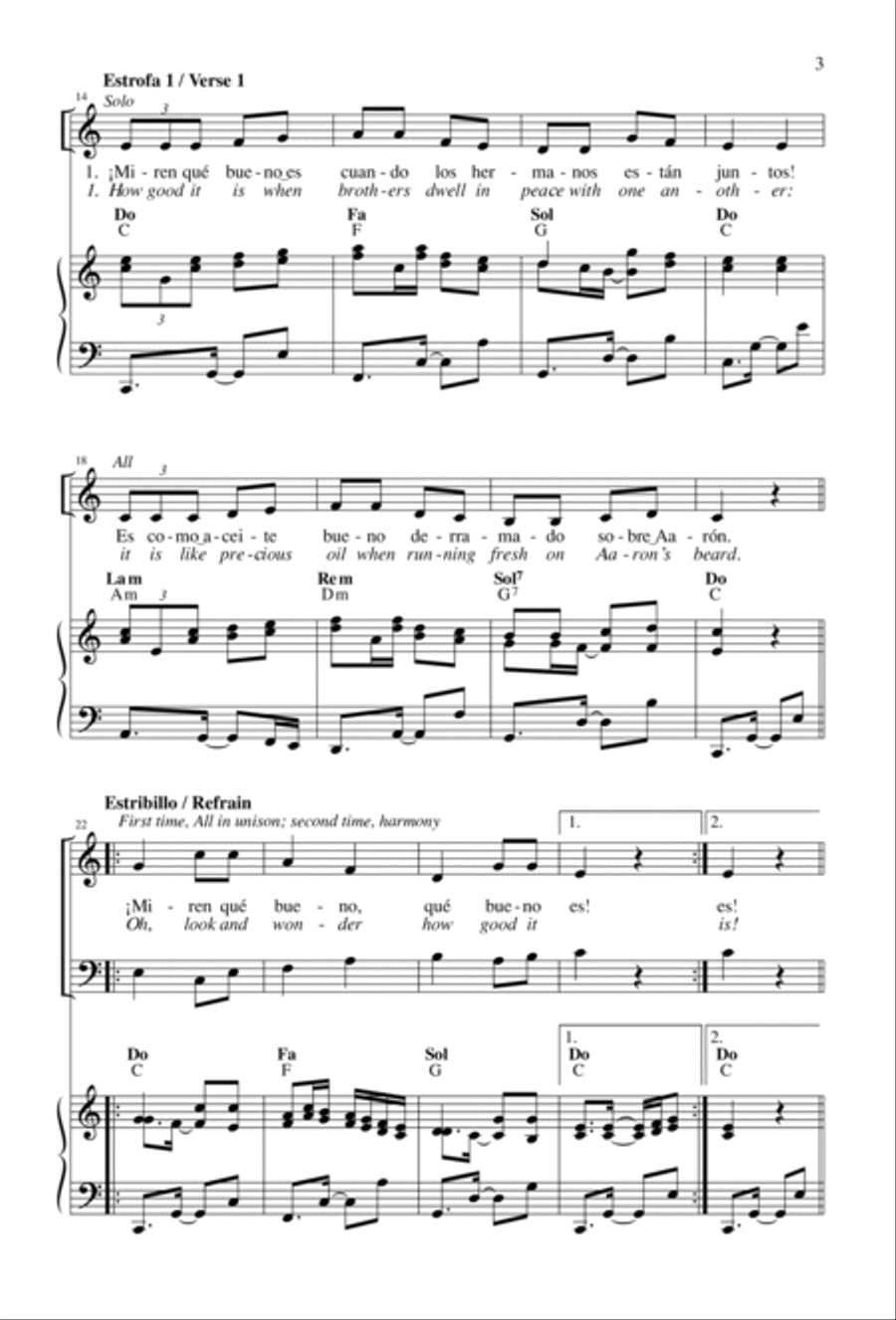 Miren qué bueno / Oh, Look and Wonder 3-Part scores gallery preview page 3