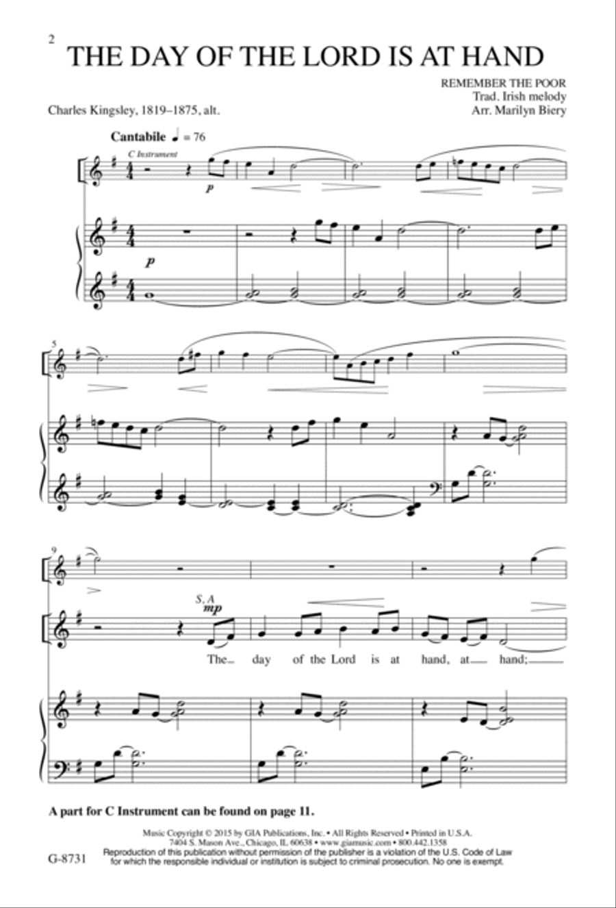 The Day of the Lord Is at Hand 2-Part scores gallery preview page 2