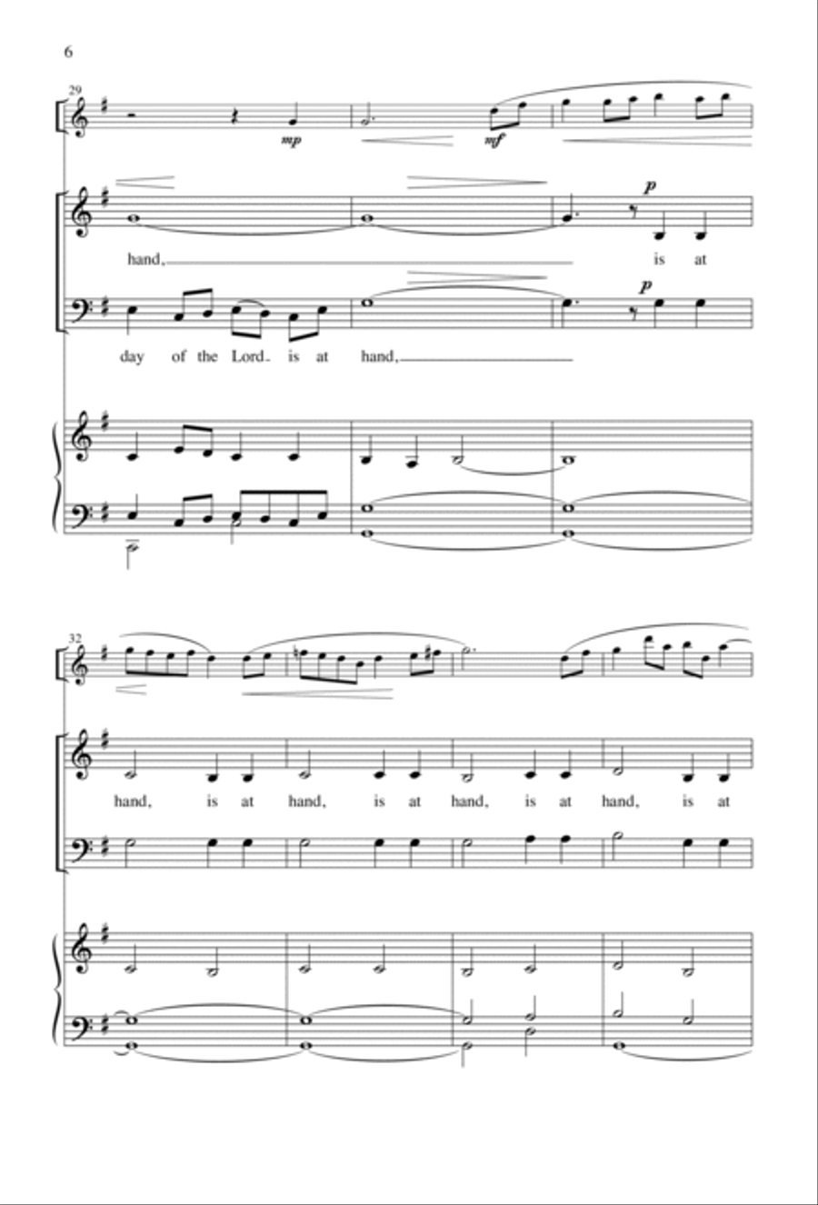 The Day of the Lord Is at Hand 2-Part scores gallery preview page 6