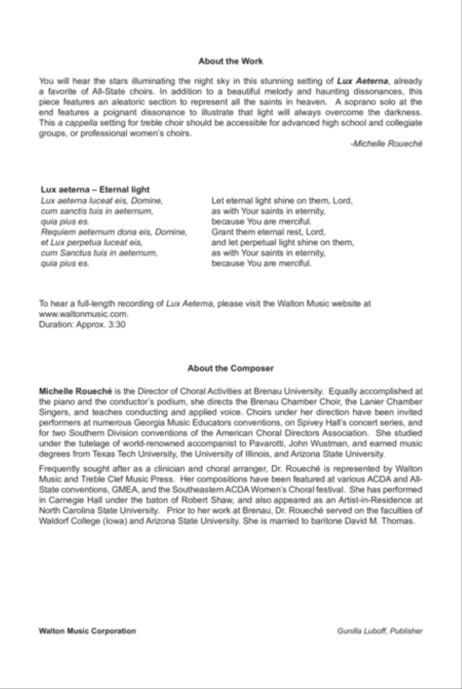 Lux Aeterna (SSAA) | Download Edition SSAA scores gallery preview page 2