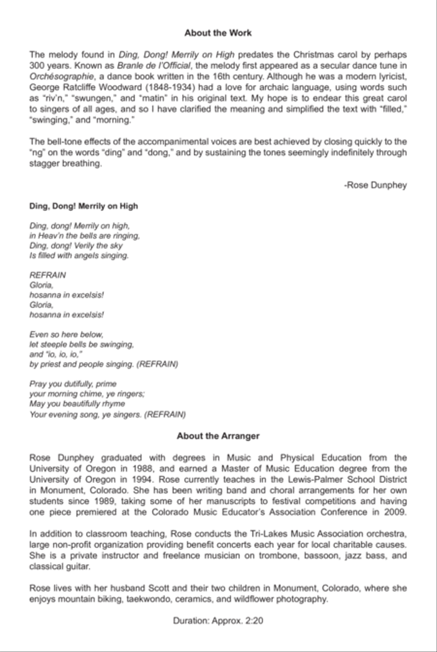 Ding, Dong! Merrily on High | Download Edition SSAA scores gallery preview page 2