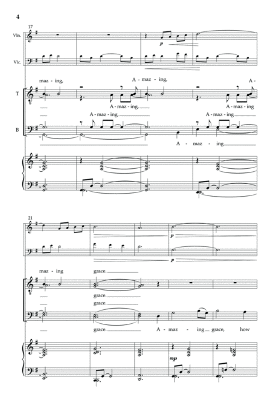 Amazing Grace (TTBB) | Download Edition TTBB scores gallery preview page 4