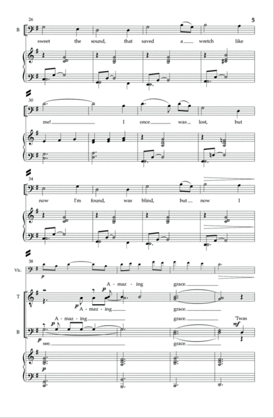 Amazing Grace (TTBB) | Download Edition TTBB scores gallery preview page 5