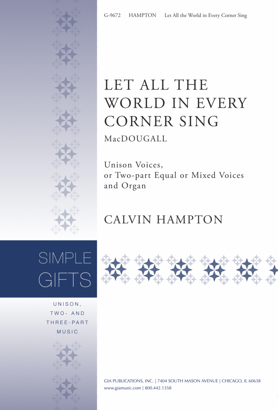 Let All the World in Every Corner Sing | Download Edition Unison Choir scores gallery preview page 1
