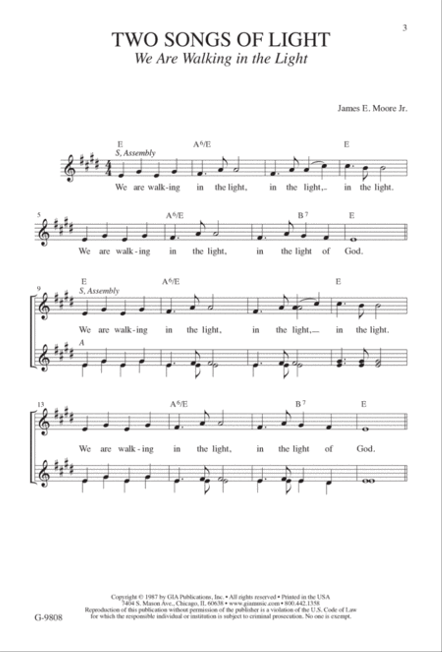 Two Songs of Light Two Songs of Light 4-Part scores gallery preview page 3
