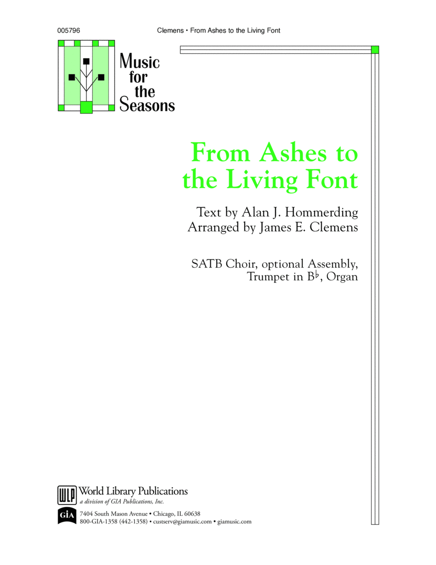 From Ashes to the Living Font | Download Edition 4-Part scores gallery preview page 1