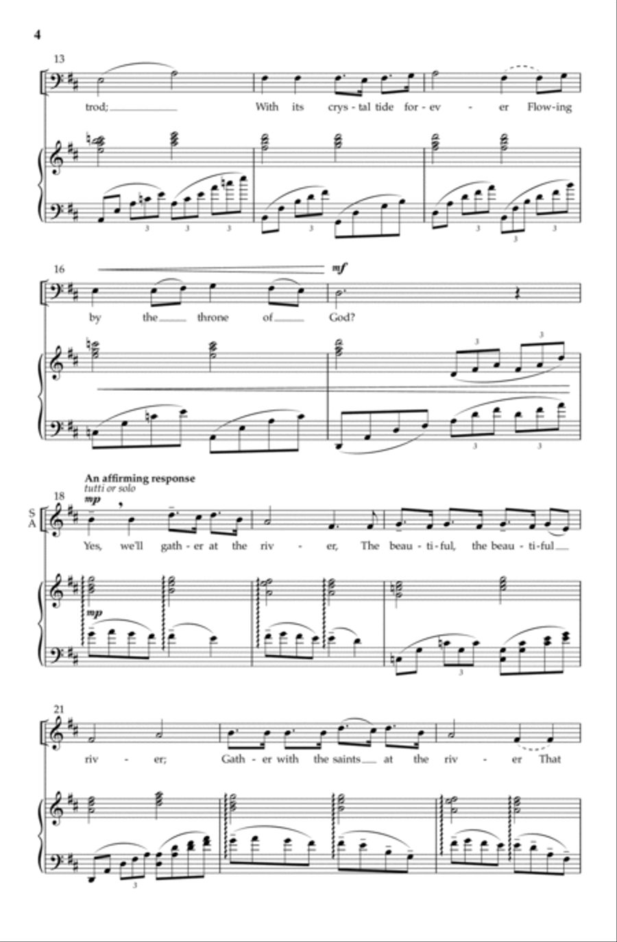 Shall We Gather At the River | Download Edition 4-Part scores gallery preview page 4