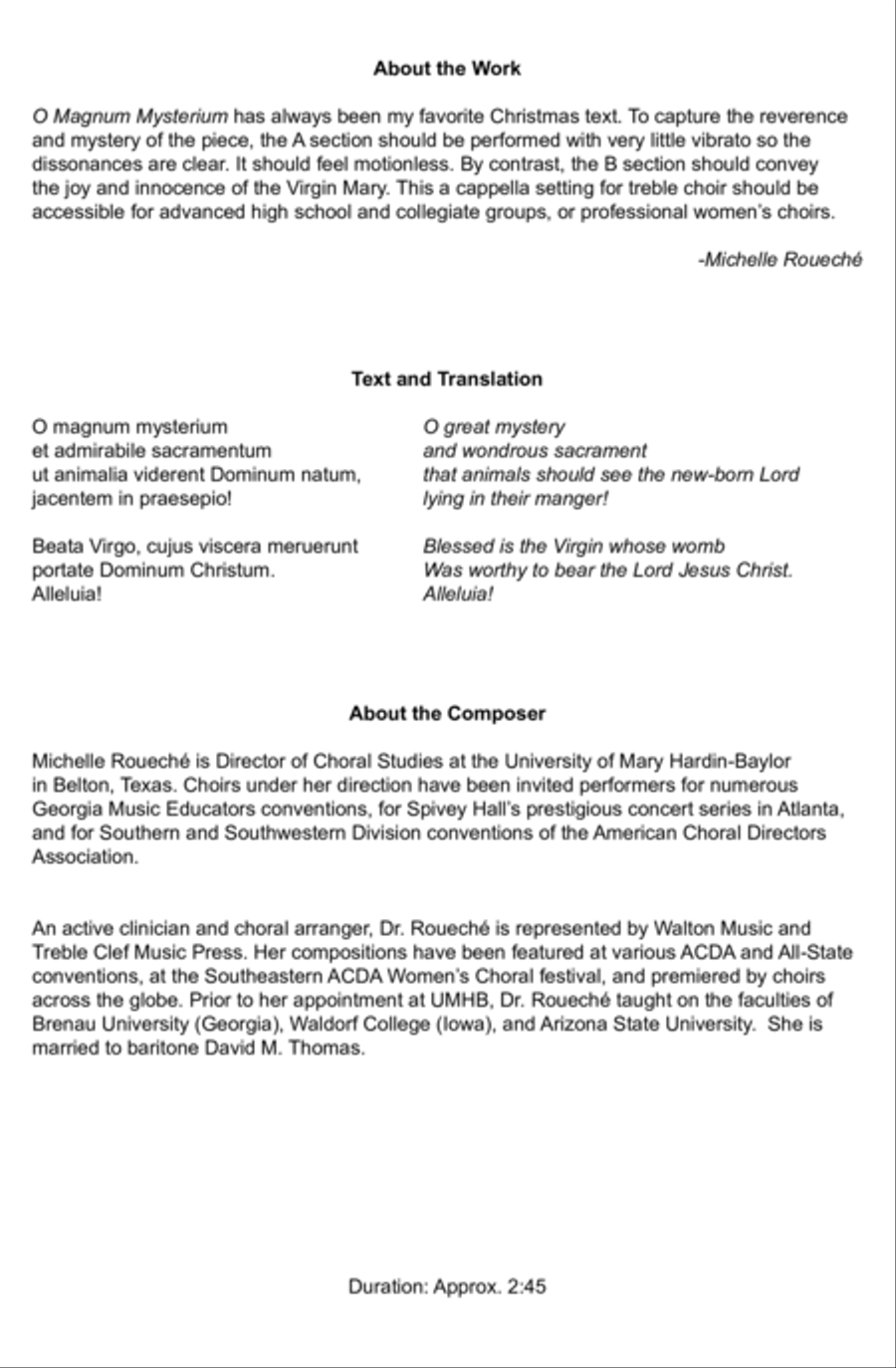 O magnum mysterium | Download Edition SSAA scores gallery preview page 2