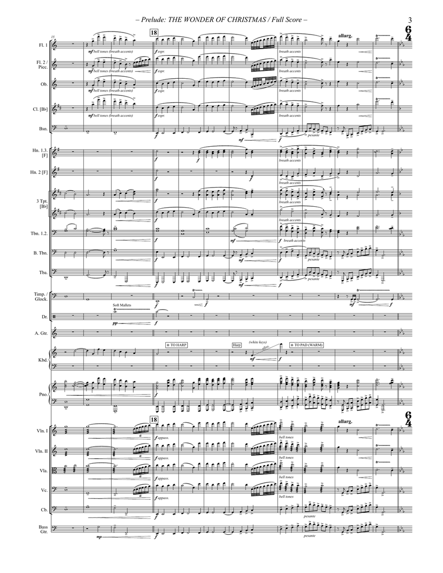 Prelude: The Wonder of Christmas Full Orchestra scores gallery preview page 3