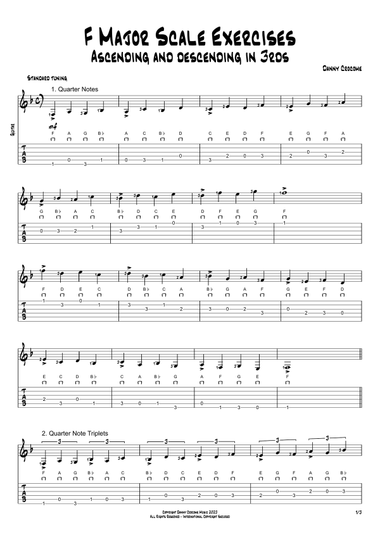 F Major Scale Exercises - Ascending and Descending in 3rds