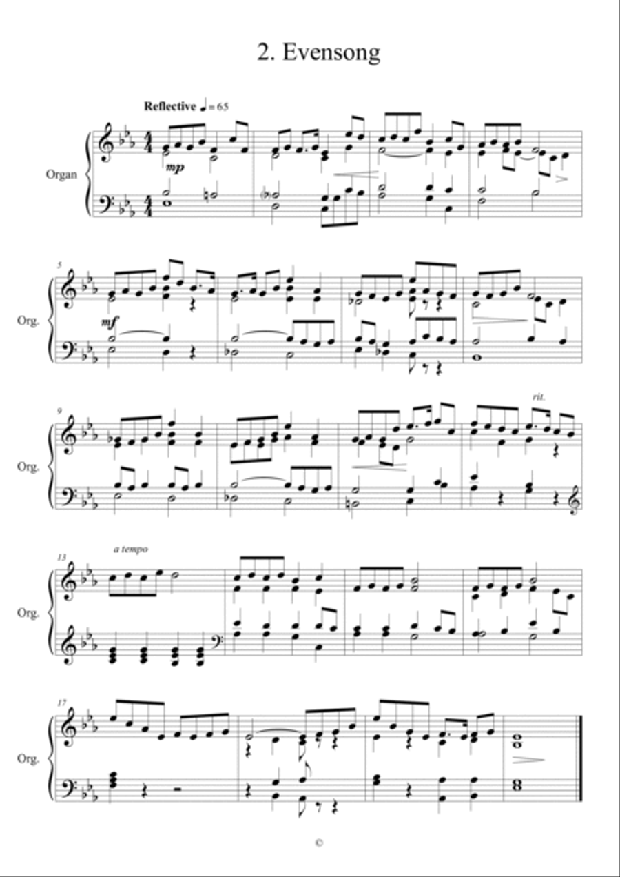 Organ Music - Six miniatures for manuals set 2 Organ Solo scores gallery preview page 6