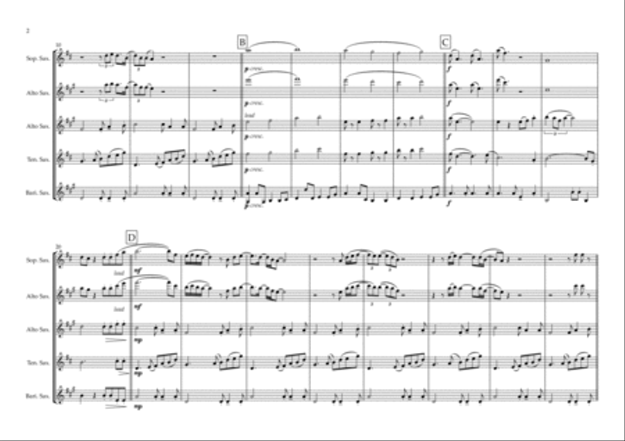 My Girl My Girl Saxophone Quartet scores gallery preview page 2