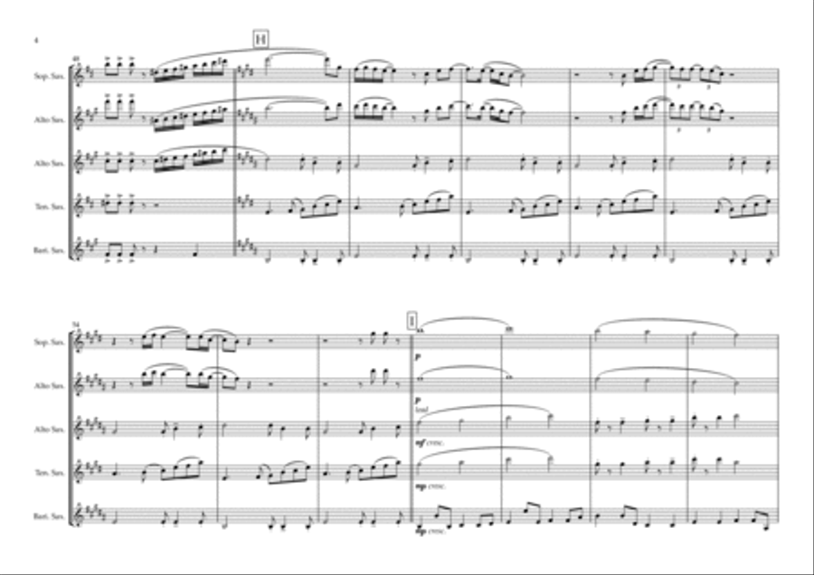 My Girl My Girl Saxophone Quartet scores gallery preview page 4