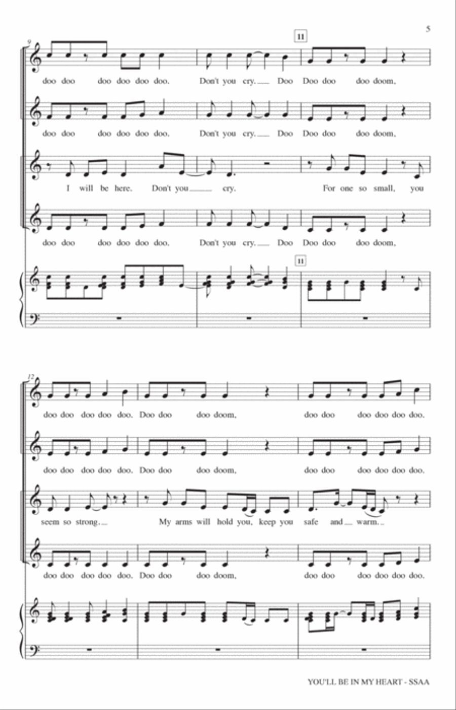 You'll Be In My Heart (Pop Version) (from Tarzan) (arr. Kirby Shaw) SSAA scores gallery preview page 3