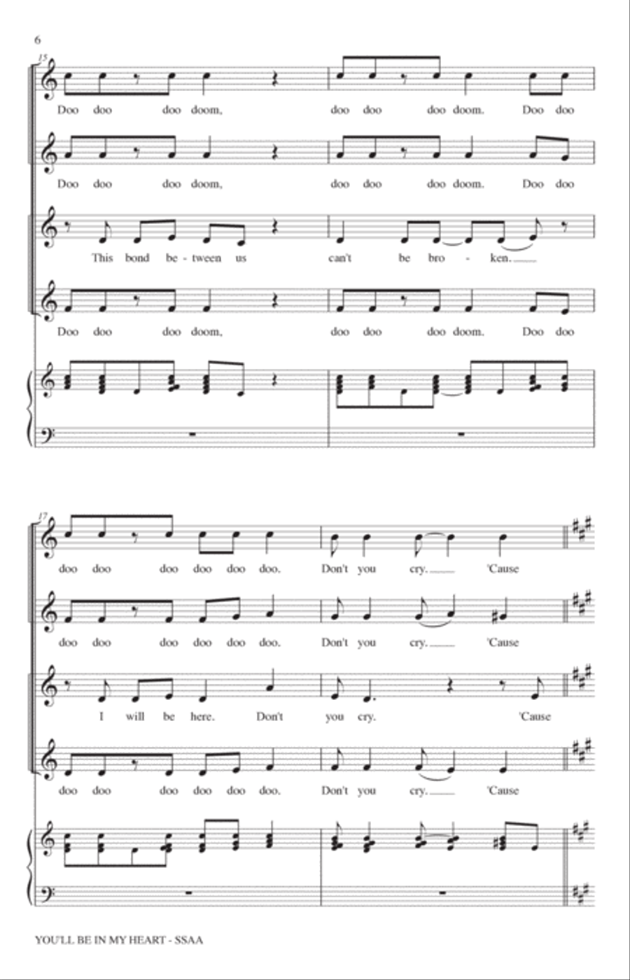 You'll Be In My Heart (Pop Version) (from Tarzan) (arr. Kirby Shaw) SSAA scores gallery preview page 4