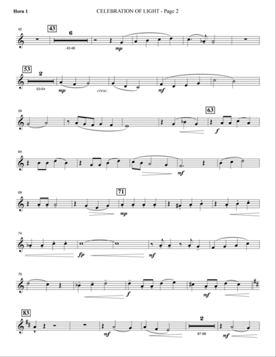 Celebration Of Light (Arise And Shine) (Full Orchestra) - F Horn 1 Choir scores gallery preview page 2