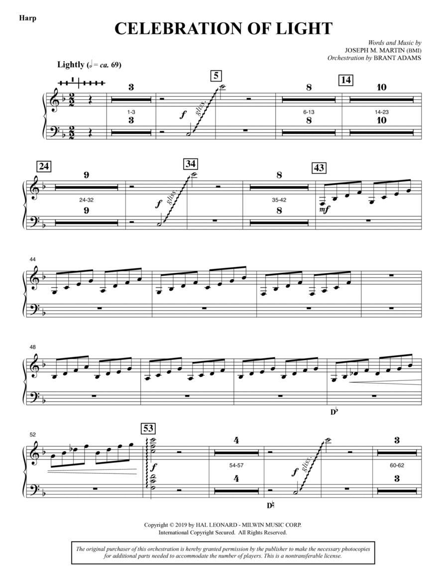 Celebration Of Light (Arise And Shine) (Full Orchestra) - Harp Choir scores gallery preview page 1