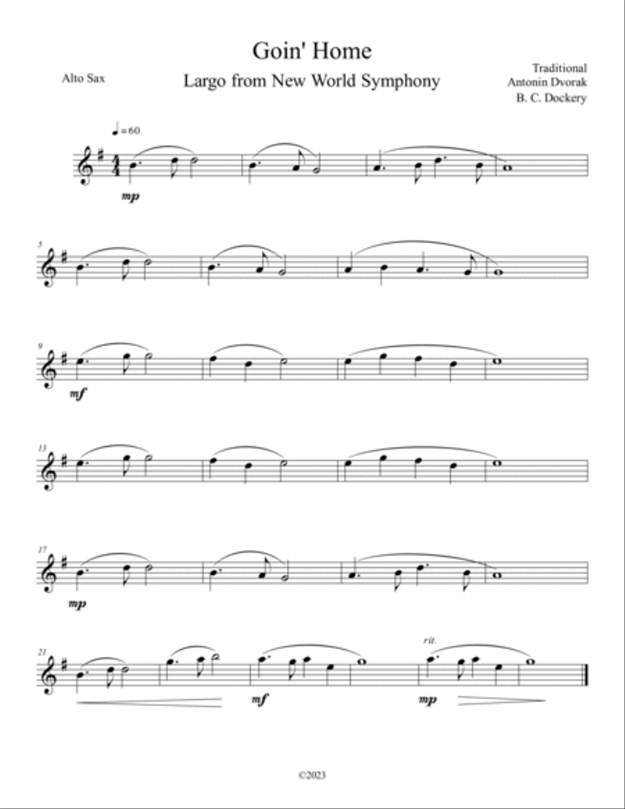 Goin' Home - Largo from New World Symphony (Alto and Tenor Sax Duet with Piano Accompaniment) Woodwind Duet scores gallery preview page 4