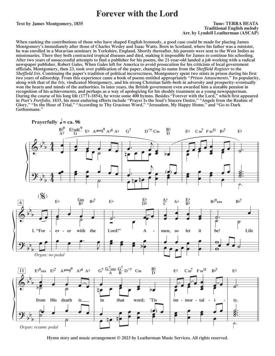 Forever with the Lord Piano, Vocal, Guitar scores gallery preview page 1