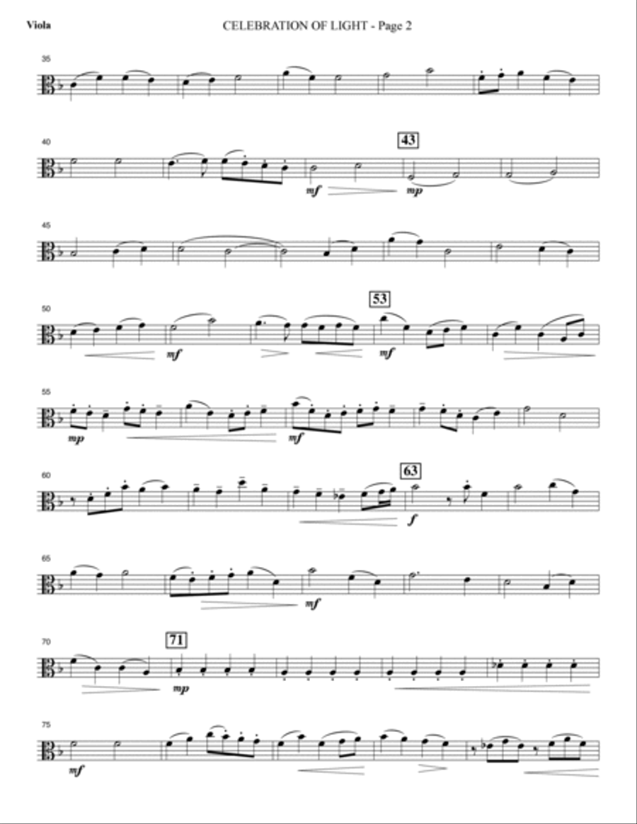 Celebration Of Light (Arise And Shine) (Full Orchestra) - Viola Choir scores gallery preview page 2