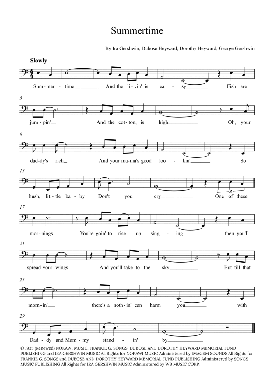Summertime Tuba scores gallery preview page 1