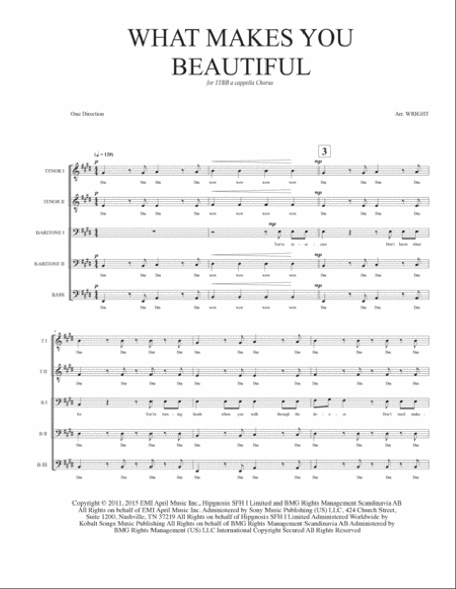 What Makes You Beautiful What Makes You Beautiful TTBB scores gallery preview page 2