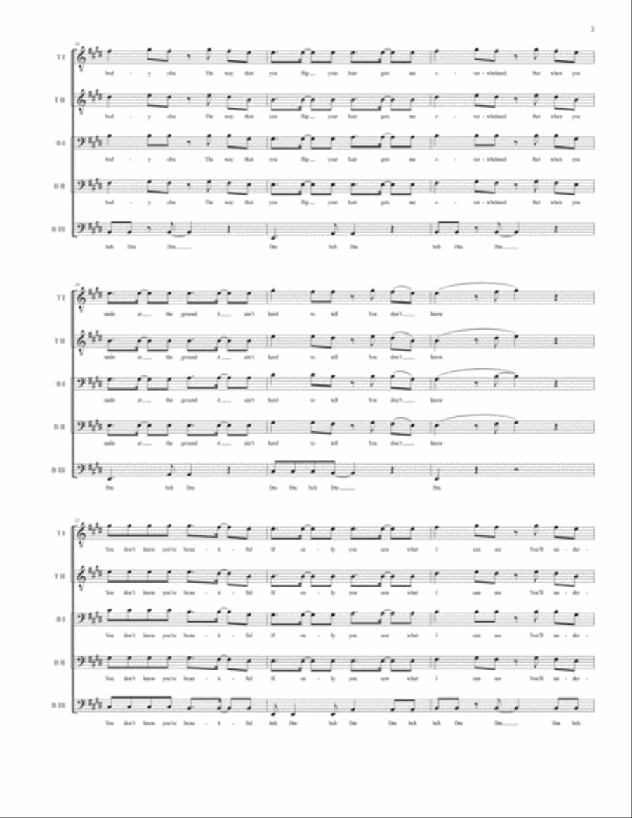 What Makes You Beautiful What Makes You Beautiful TTBB scores gallery preview page 4