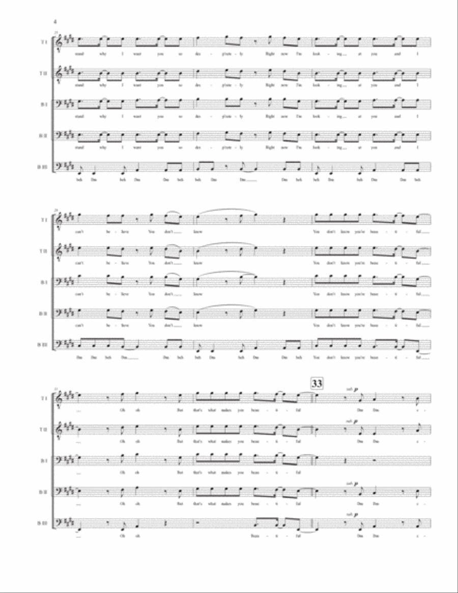 What Makes You Beautiful What Makes You Beautiful TTBB scores gallery preview page 5