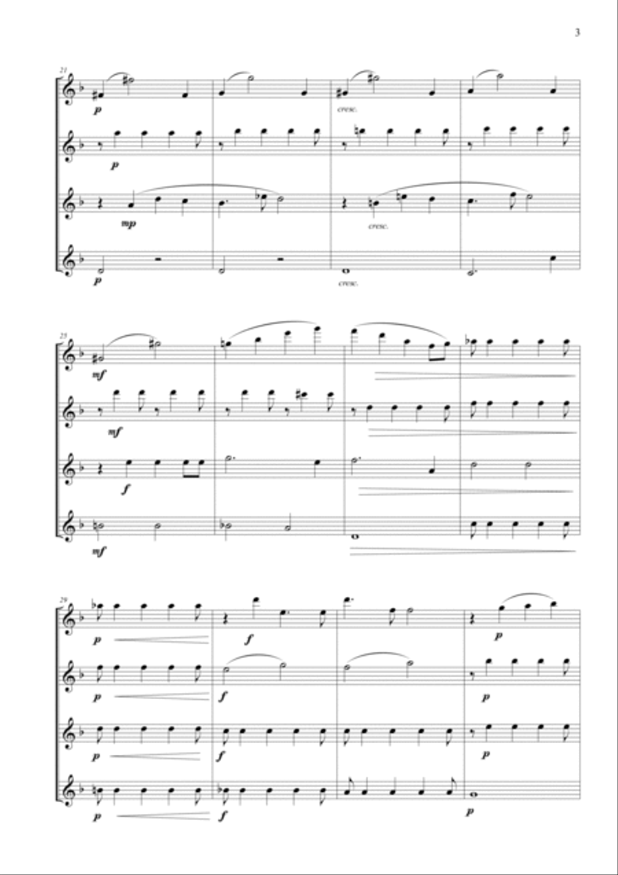None but the Lonely Heart for Flute Quartet Flute Quartet scores gallery preview page 4