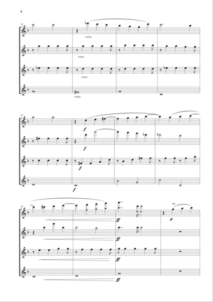 None but the Lonely Heart for Flute Quartet Flute Quartet scores gallery preview page 5