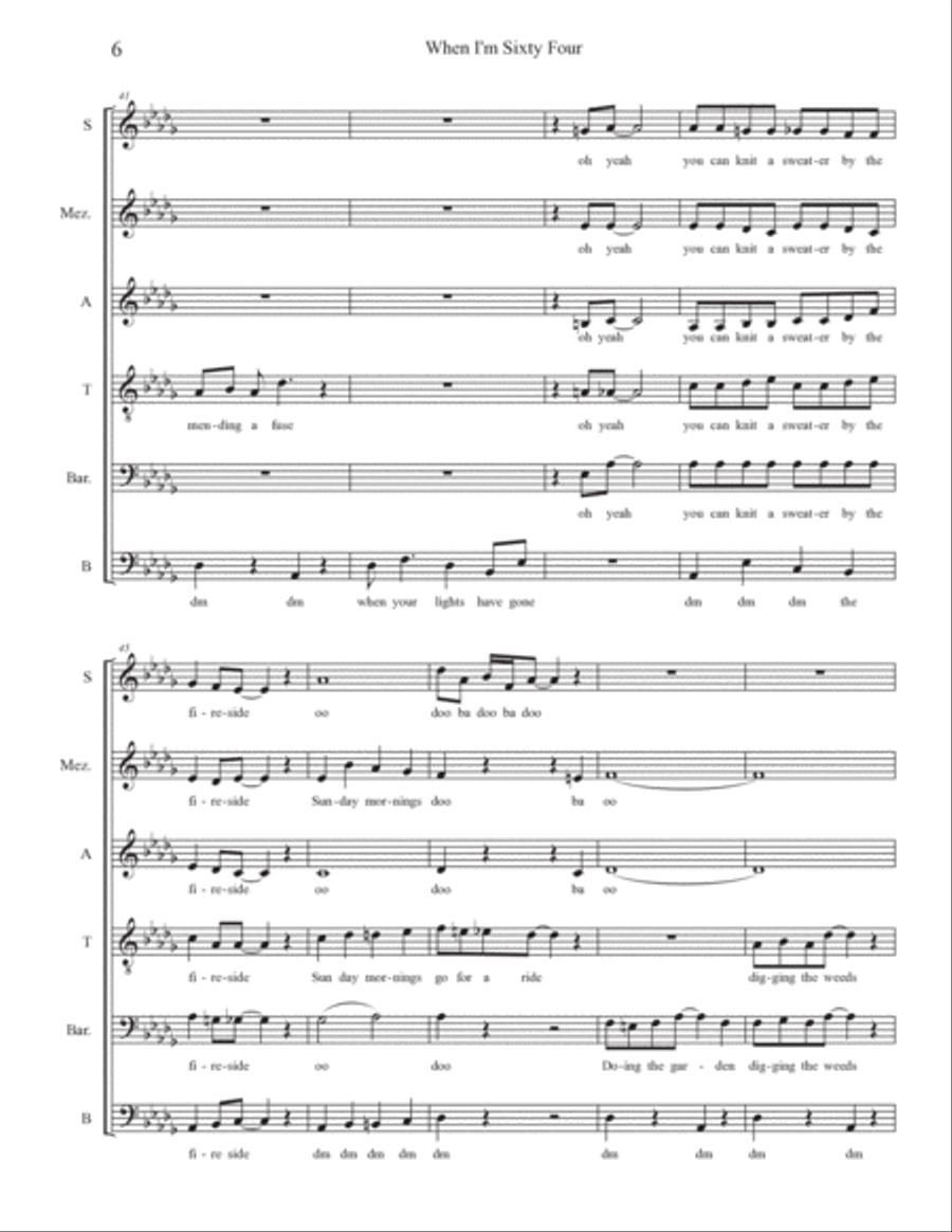 When I'm Sixty-four When I'm Sixty-four 4-Part scores gallery preview page 6