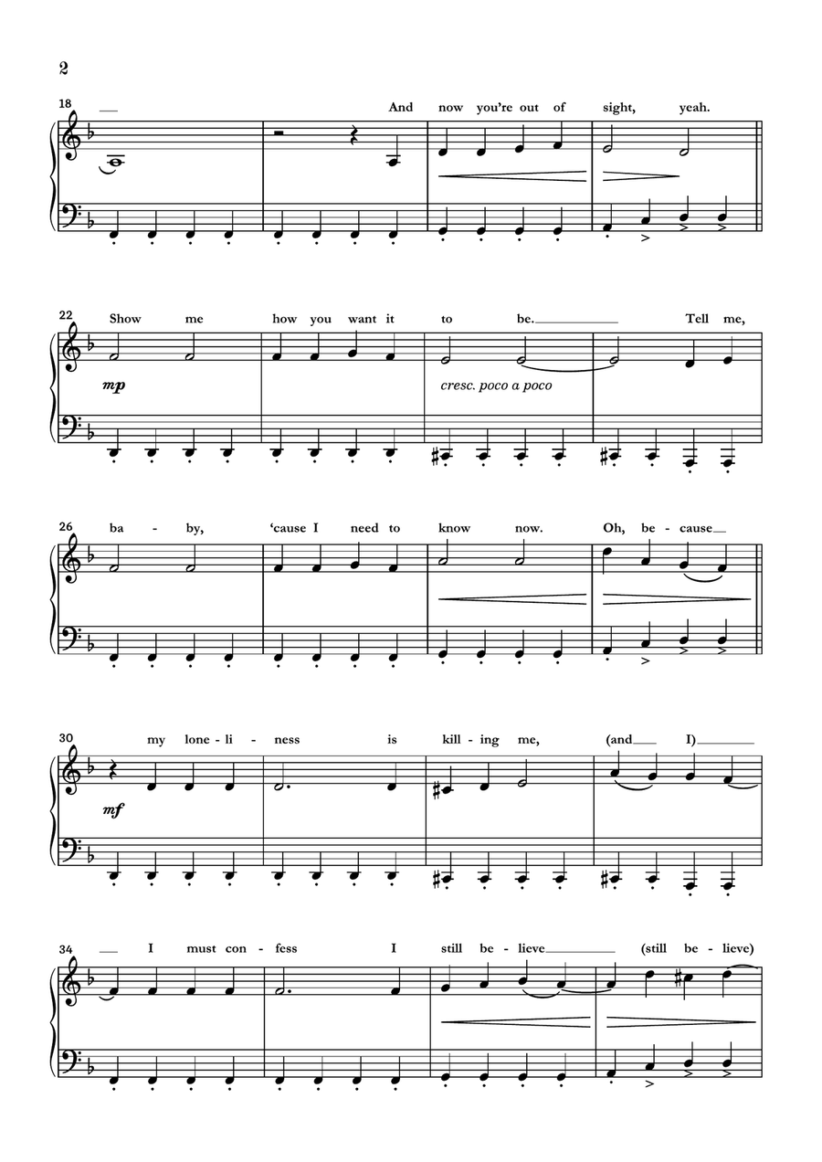 ...baby One More Time Easy Piano scores gallery preview page 2