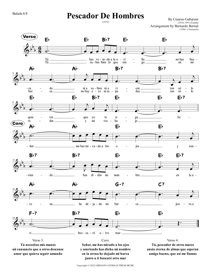 Pescador De Hombres Piano scores gallery preview page 1